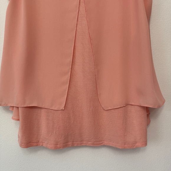 Bar III Womens Layered Split-Back Tank Top Size XS Peach - Picture 3 of 6